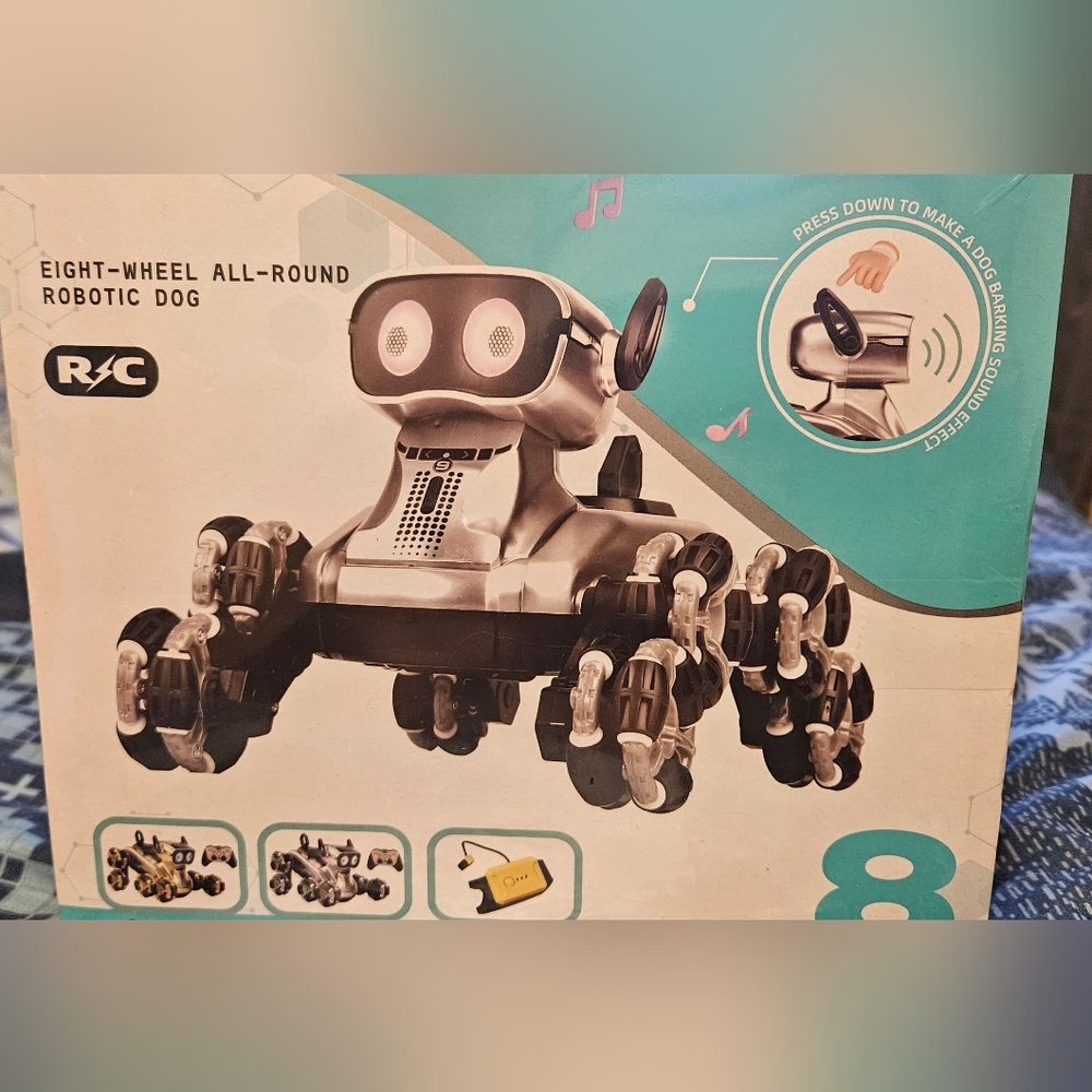 Interactive Silver Robot Dog Toy